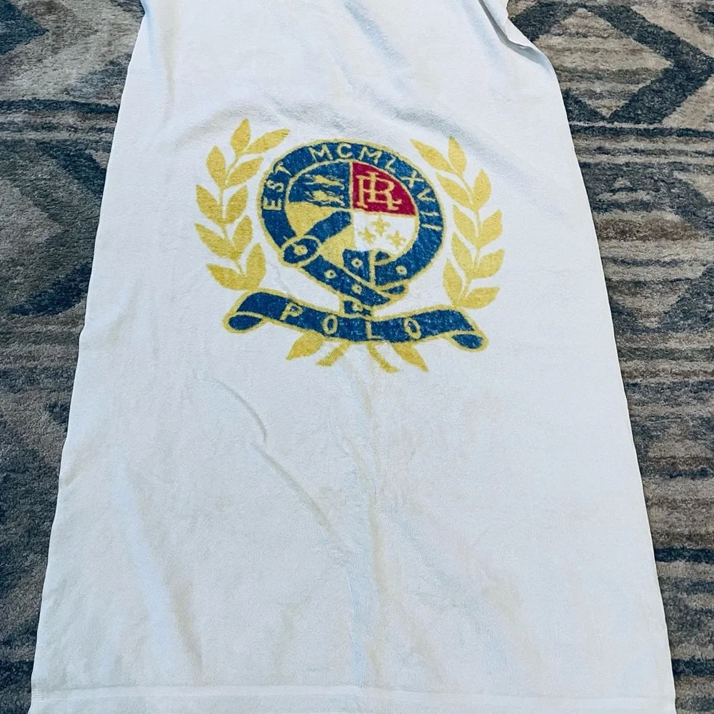 Polo by Ralph Lauren White Beach Towel with the Polo Crest Like New